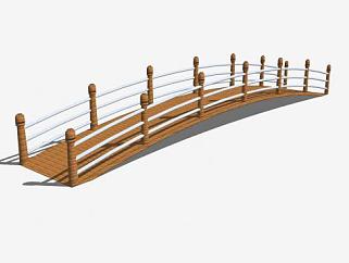 自然风铁护栏木桥SU模型下载_sketchup草图大师SKP模型