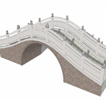 中式风格拱桥SU模型下载_sketchup草图大师SKP模型
