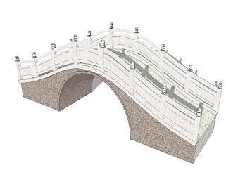 中式风格拱桥SU模型下载_sketchup草图大师SKP模型