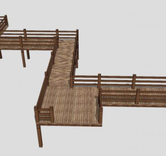 自然风景观桥SU模型下载_sketchup草图大师SKP模型