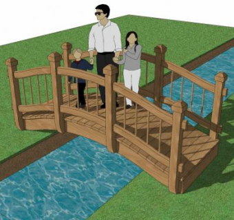 自然风观赏木桥SU模型下载_sketchup草图大师SKP模型