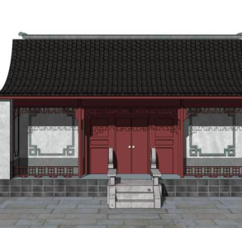 中国古代大门su模型下载_sketchup草图大师SKP模型