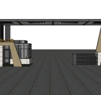 产业园区大门su模型下载_sketchup草图大师SKP模型
