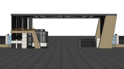 产业园区大门su模型下载_sketchup草图大师SKP模型