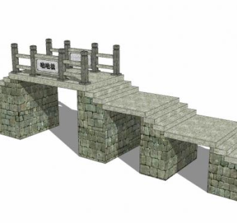 中式瞧瞧桥SU模型下载_sketchup草图大师SKP模型