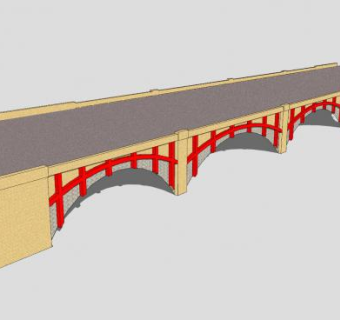 现代石桥大桥SU模型下载_sketchup草图大师SKP模型