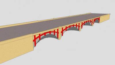 现代石桥大桥SU模型下载_sketchup草图大师SKP模型