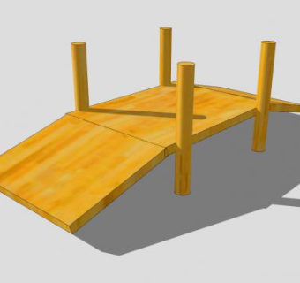自然风木板桥SU模型下载_sketchup草图大师SKP模型