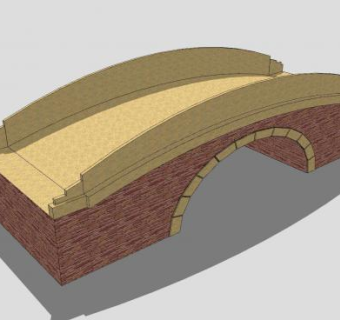 自然风砖桥拱桥SU模型下载_sketchup草图大师SKP模型
