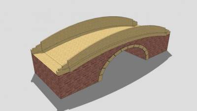 自然风砖桥拱桥SU模型下载_sketchup草图大师SKP模型