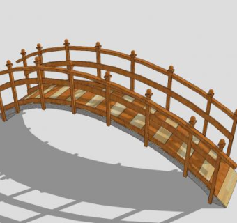 自然风圆弧拱桥SU模型下载_sketchup草图大师SKP模型