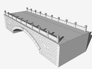 现代石桥砖桥SU模型下载_sketchup草图大师SKP模型