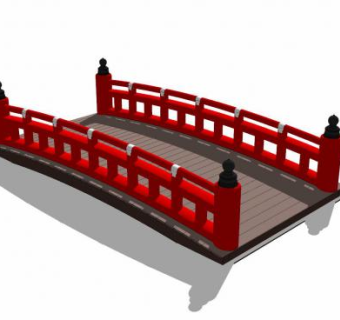 护栏木桥SU模型下载_sketchup草图大师SKP模型
