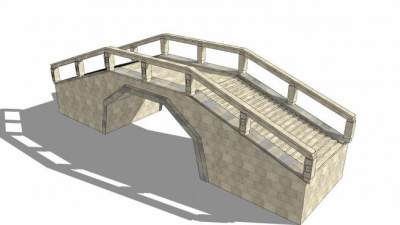人行拱桥SU模型下载_sketchup草图大师SKP模型
