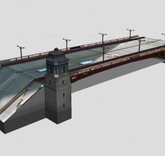 现代公路桥建筑SU模型下载_sketchup草图大师SKP模型
