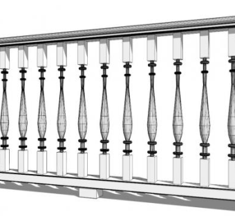 楼梯栏杆扶手su模型下载_sketchup草图大师SKP模型