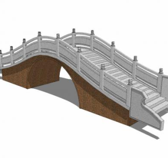 仿古石拱桥SU模型下载_sketchup草图大师SKP模型