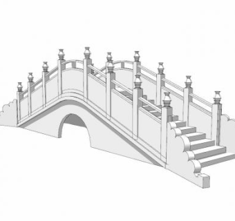 自然风简易拱桥SU模型下载_sketchup草图大师SKP模型
