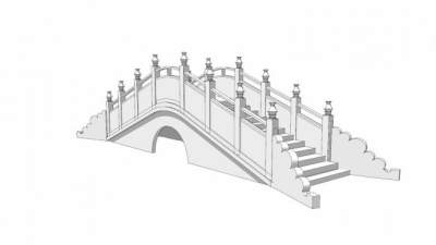 自然风简易拱桥SU模型下载_sketchup草图大师SKP模型