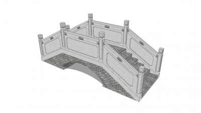 中式仿古拱桥SU模型下载_sketchup草图大师SKP模型