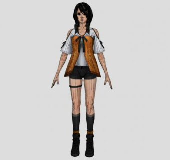 美女女孩人物SU模型下载_sketchup草图大师SKP模型