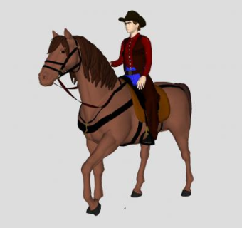 骑马人物SU模型下载_sketchup草图大师SKP模型