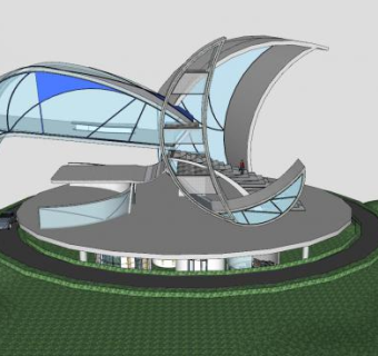 创意建筑外观SU模型下载_sketchup草图大师SKP模型