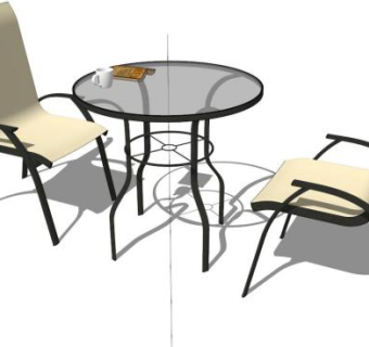室外咖啡桌椅su模型下载_sketchup草图大师SKP模型
