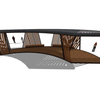 新中式长廊设计SU模型下载_sketchup草图大师SKP模型
