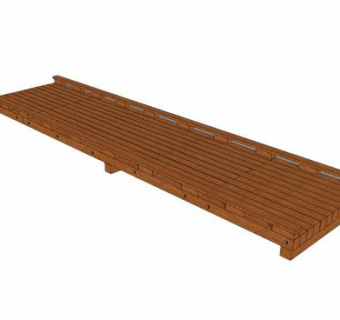 现代木板桥栈道SU模型下载_sketchup草图大师SKP模型