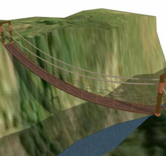 山崖木吊桥SU模型下载_sketchup草图大师SKP模型