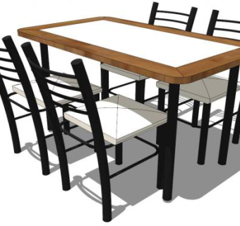 桌子椅子su模型下载_sketchup草图大师SKP模型