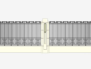 别墅栏杆围墙su模型下载_sketchup草图大师SKP模型
