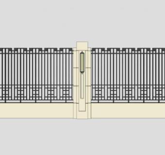 别墅栏杆围墙su模型下载_sketchup草图大师SKP模型