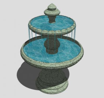 简约喷泉su模型下载_sketchup草图大师SKP模型