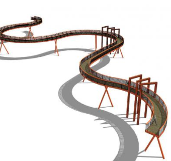 现代景观高架桥SU模型下载_sketchup草图大师SKP模型