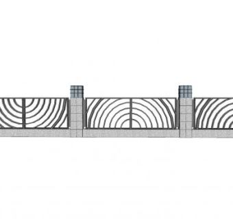 现代围墙设计SU模型下载_sketchup草图大师SKP模型