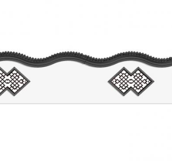 中式简约漏窗围墙SU模型下载_sketchup草图大师SKP模型