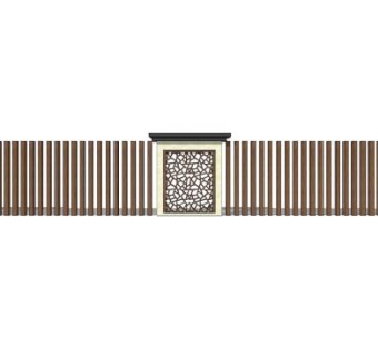 新中式护栏院墙SU模型下载_sketchup草图大师SKP模型