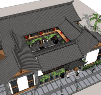 古建院落su模型下载_sketchup草图大师SKP模型