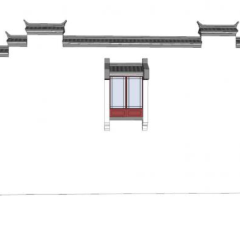 新中式民居马头墙SU模型下载_sketchup草图大师SKP模型