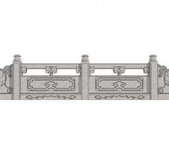 石材围栏su模型下载_sketchup草图大师SKP模型