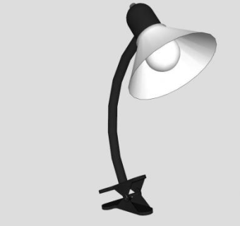 夹扣式台灯的SKP模型素材_su模型下载 草图大师模型_SKP模型