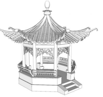 仿古亭子su模型下载_sketchup草图大师SKP模型