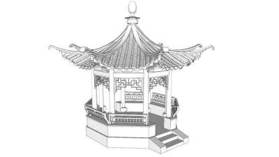 仿古亭子su模型下载_sketchup草图大师SKP模型