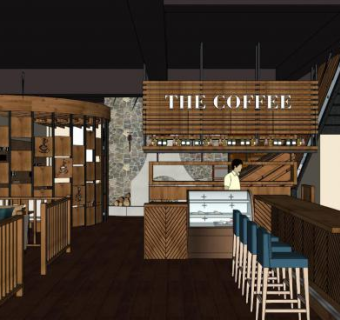 咖啡厅奶茶店su模型下载_sketchup草图大师SKP模型