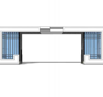 现代建筑小区大门SU模型下载_sketchup草图大师SKP模型