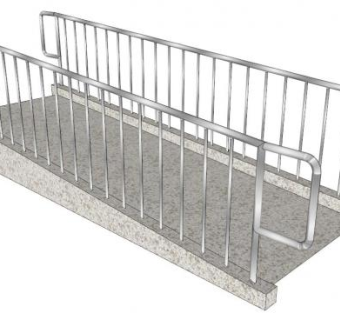 无障碍坡道栏杆su模型下载_sketchup草图大师SKP模型