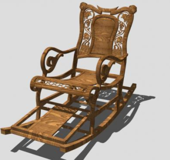 摇摇椅子老人椅子的SKP模型素材_su模型下载 草图大师模型_SKP模型