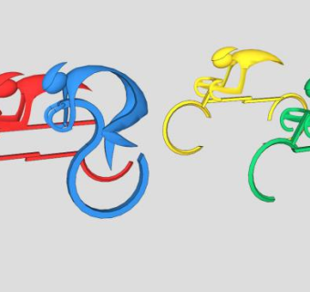 自行车雕塑架su模型下载_sketchup草图大师SKP模型